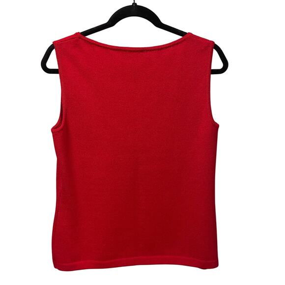 St. John Collection Santana Knit Dark Red Tank Top Womens Size Medium - Picture 4 of 6